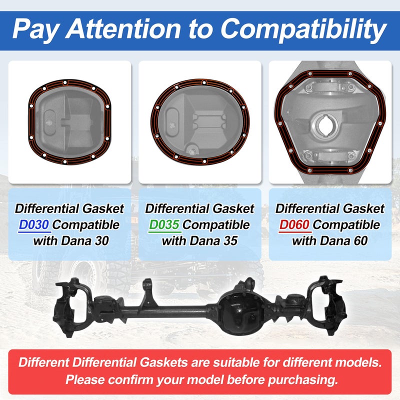 salangid Differential Cover Gasket Rubber Coated Steel Core D030 Replacement for Dana30 Front Axles - Image 3